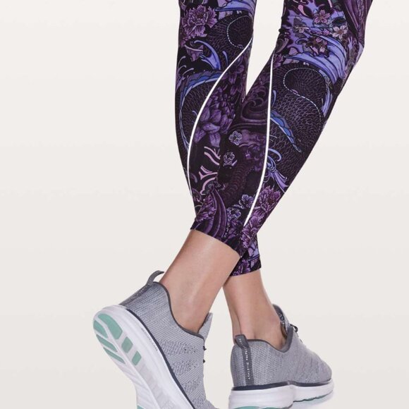 Lululemon Chasing Miles Tight 7/8 Memoir Multi Purple Nulux Running Reflective - Picture 4 of 14